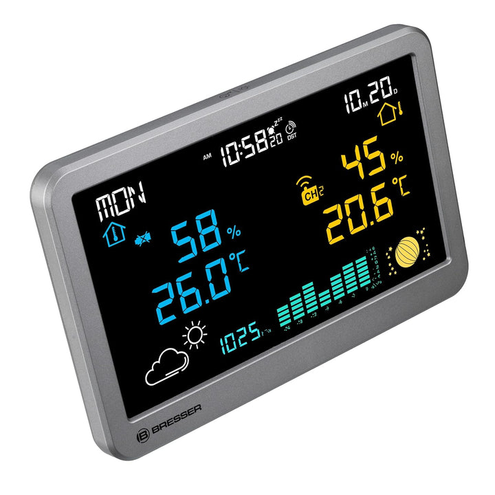 Bresser Funk-Wetterstation MeteoTemp TBH mit Temperatur- und Luftfeuchtigkeitsanzeige, Luftdruckhist
