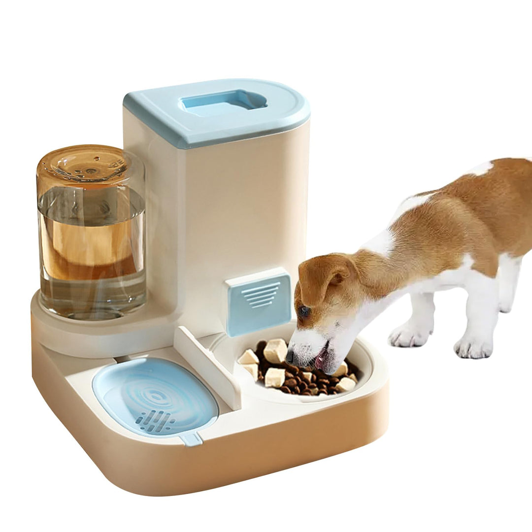 PETCUTE 2-in-1 Automatischer Futter und Wasserspender für Haustiere,Futterspender für Katzen mit gro