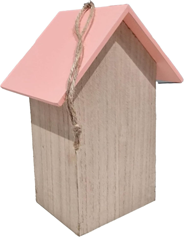 Nistkasten, versch. Ausführungen, 22 x 12 x 16 cm, aus Holz (Rosa Dach, 22 x 12 x 16 cm) Rosa Dach 2
