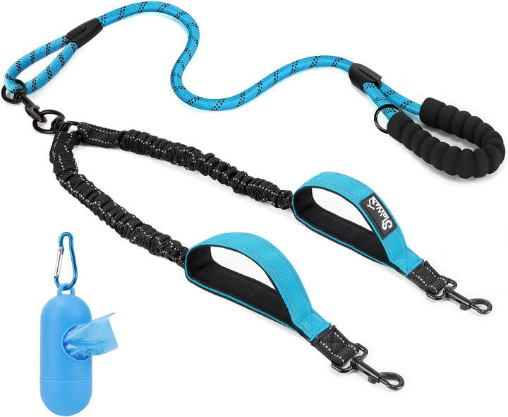Eyein Doppelleine für 2 Hunde, Hundeleine für kleine und mittelgrosse Hunde, Flexible und reflektier