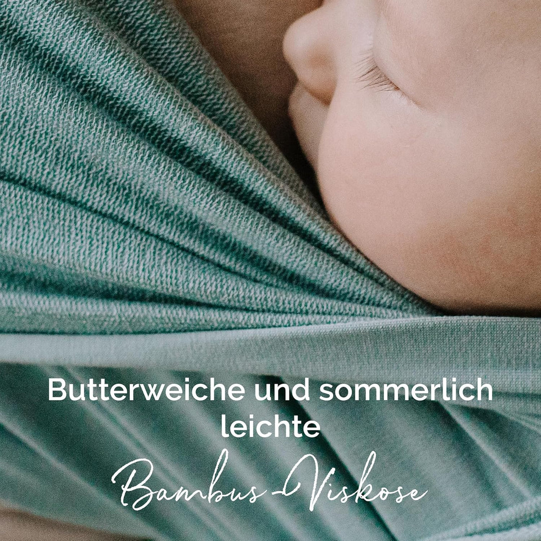 Boba Babytragetuch ab Geburt bis 15 kg - Kuschelweiche &amp; Atmungsaktive Bambusviskose, Tragetuch Baby