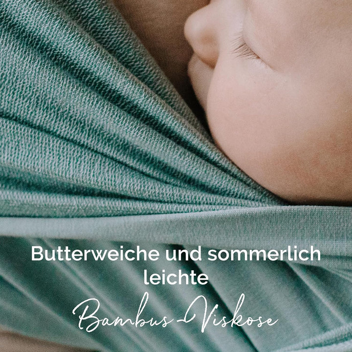 Boba Babytragetuch ab Geburt bis 15 kg - Kuschelweiche &amp; Atmungsaktive Bambusviskose, Tragetuch Baby