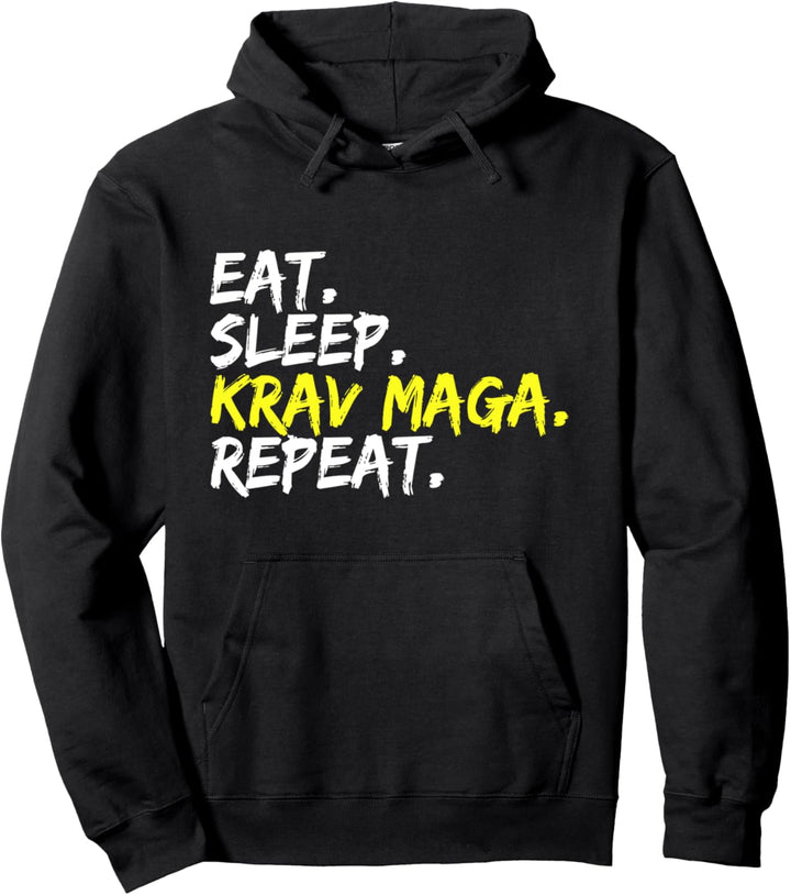 Krav Maga Kampfsport "Eat Sleep Krav Maga Repeat" Pullover Hoodie