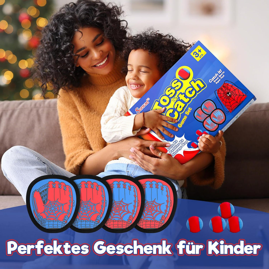 Sunrad Klettballspiel Klettball Strandspielzeug Strandspiele Wurfspiel Kinder mit 4 Fangscheiben und