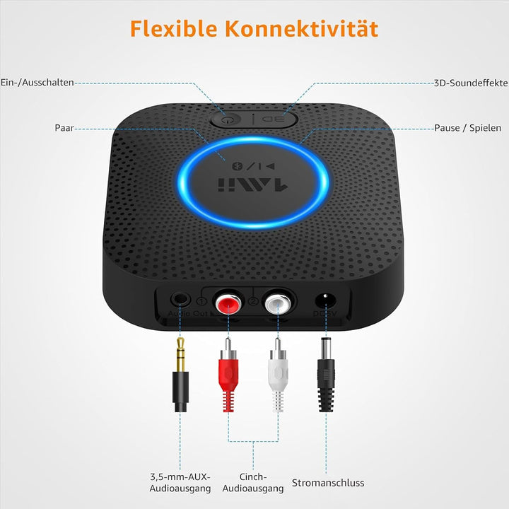 1Mii B06 Plus Bluetooth HiFi Empfänger, Drahtloser Audio Adapter, aptX HD aptX-Adaptive Bluetooth 5.