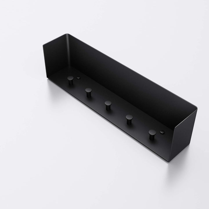 doporro Mehrzweckhaken 50x10x10 cm mit Ablage Handtuchhaken Schwarz matt aus Edelstahl, Handtuchhake