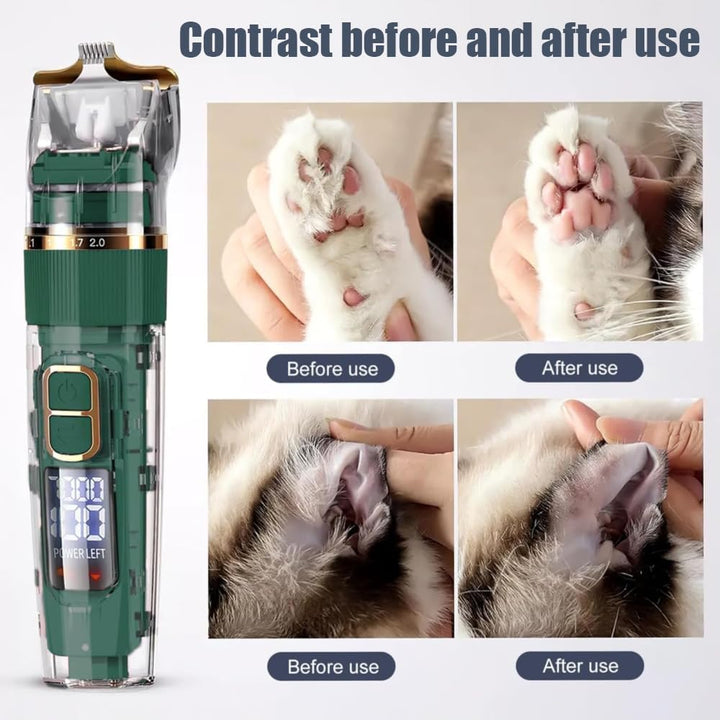 Hundefurclipper, Professionelles Haustierpflegeset, Katzenclipper für langes Fell, mit LED-Display u