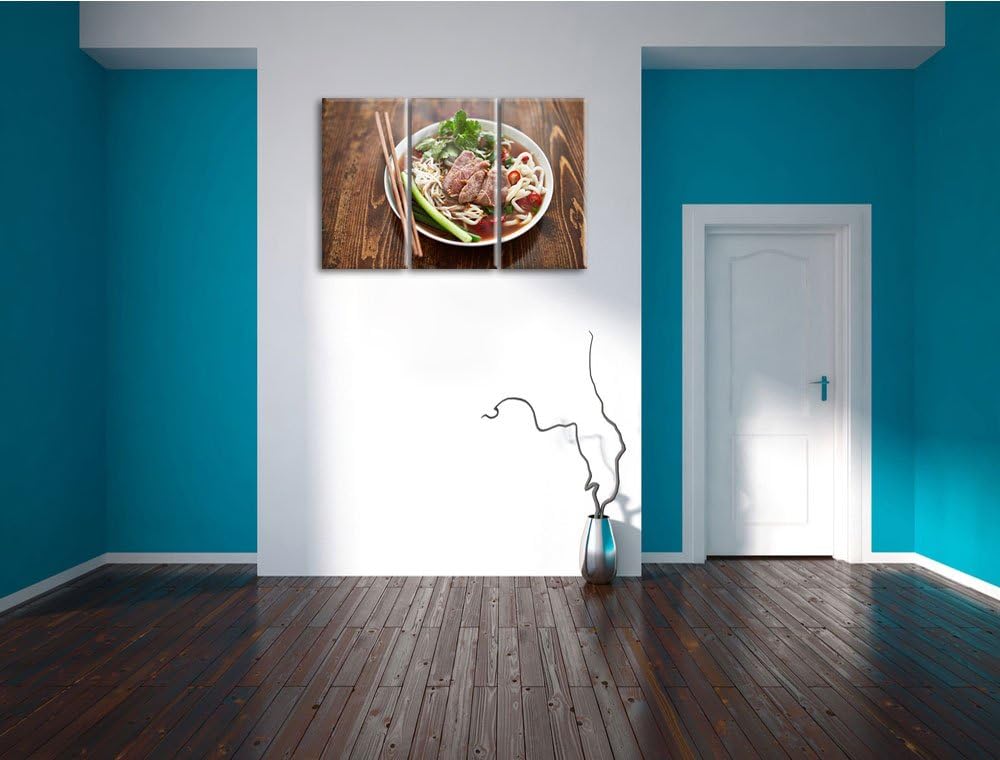 Japanische Brühe Miso als 3-Teiler Leinwandbild 120x80 Bild auf Leinwand, XXL riesige Bilder fertig