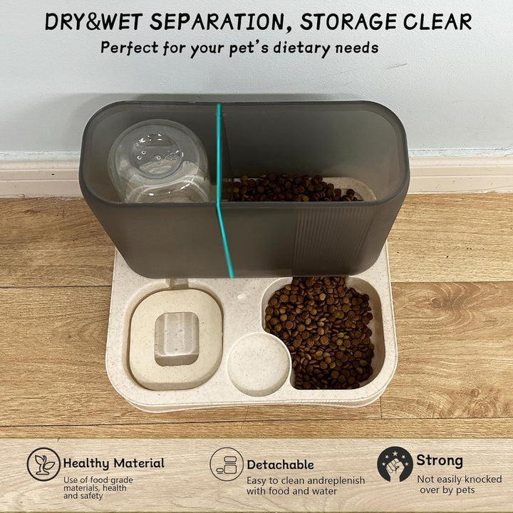 kathson automatischer Futter- und Wasserspender für Katzen, Futterspender für Katzen mit grosser Kap