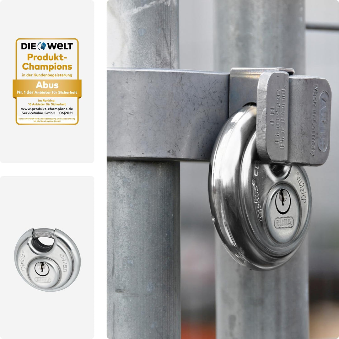 Abus - 24IB/60 60mm Diskus Vorhängeschloss Edelstahl Carded - ABU24IB60C 50mm, 50mm