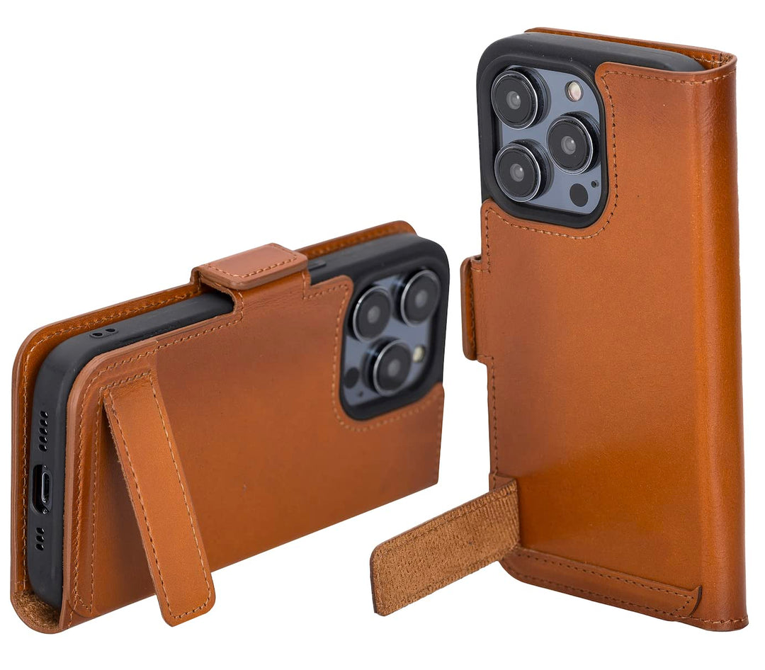 Solo Pelle aufklappbare Lederhülle kompatibel für iPhone 14 Pro Max in 6.7 Zoll inkl. 1 Kartenfach f