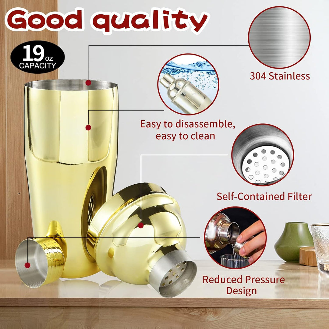 OBALY Barkeeper Kit 11-teilig Cocktail Shaker-Muddler für Cocktails 25oz Boston Shaker-Bar-Zubehör m