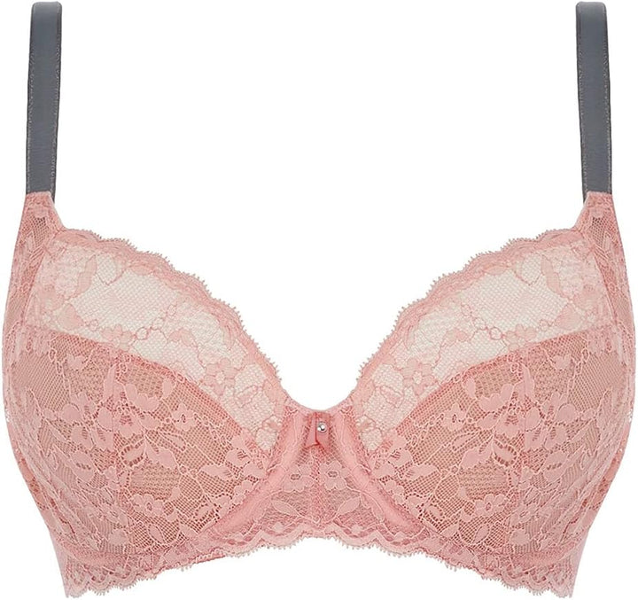 Freya Damen Offbeat Bügel seitlicher Stützfunktion Plunge-BH, Durchsichtig, Hagebutte, 80G