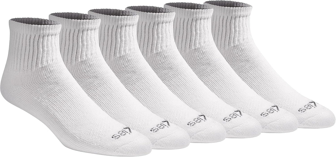 Dickies Herren Dri-Tech Moisture Control Quarter Socken Multipack, Weiss (6 Paar)