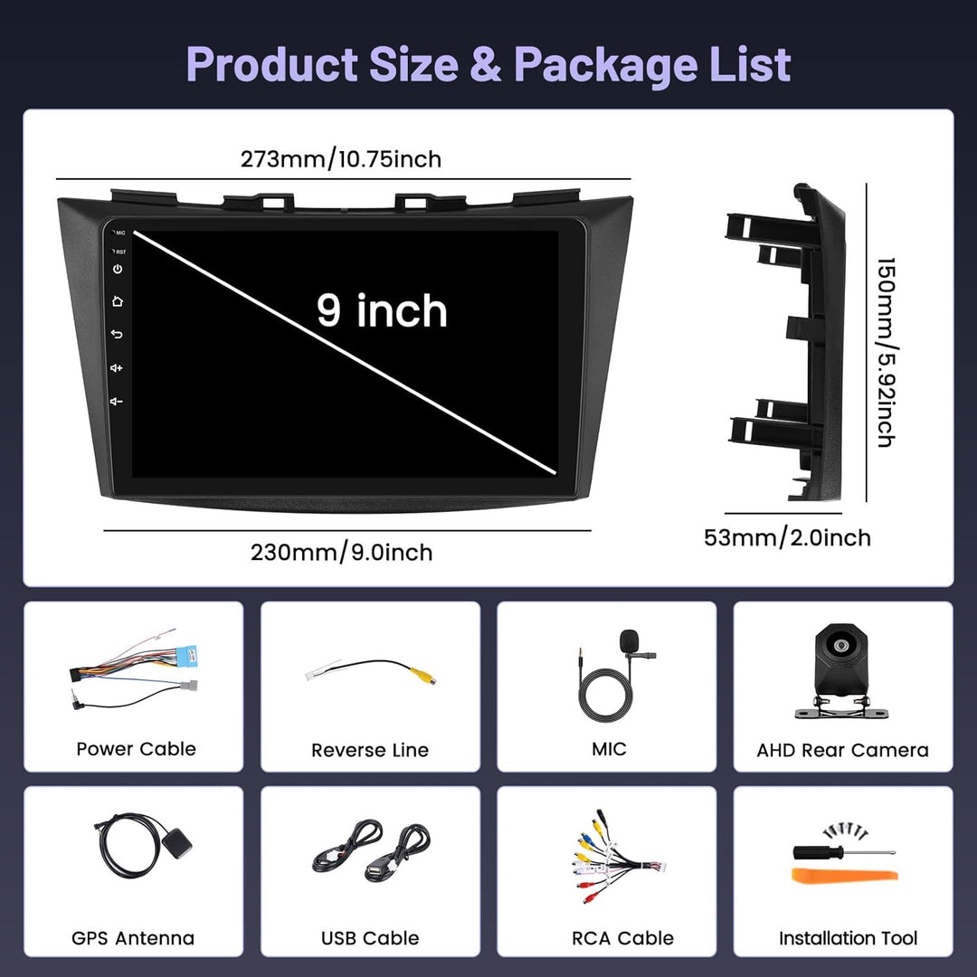 Hikity 4+64G Android 15 Autoradio für Suzuki Swift 2011-2017 /Suzuki Ertiga 2012-2017 Wireless Carpl