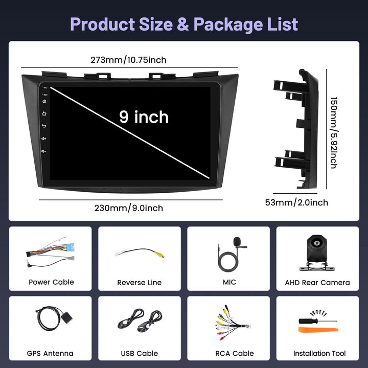 Hikity 4+64G Android 15 Autoradio für Suzuki Swift 2011-2017 /Suzuki Ertiga 2012-2017 Wireless Carpl