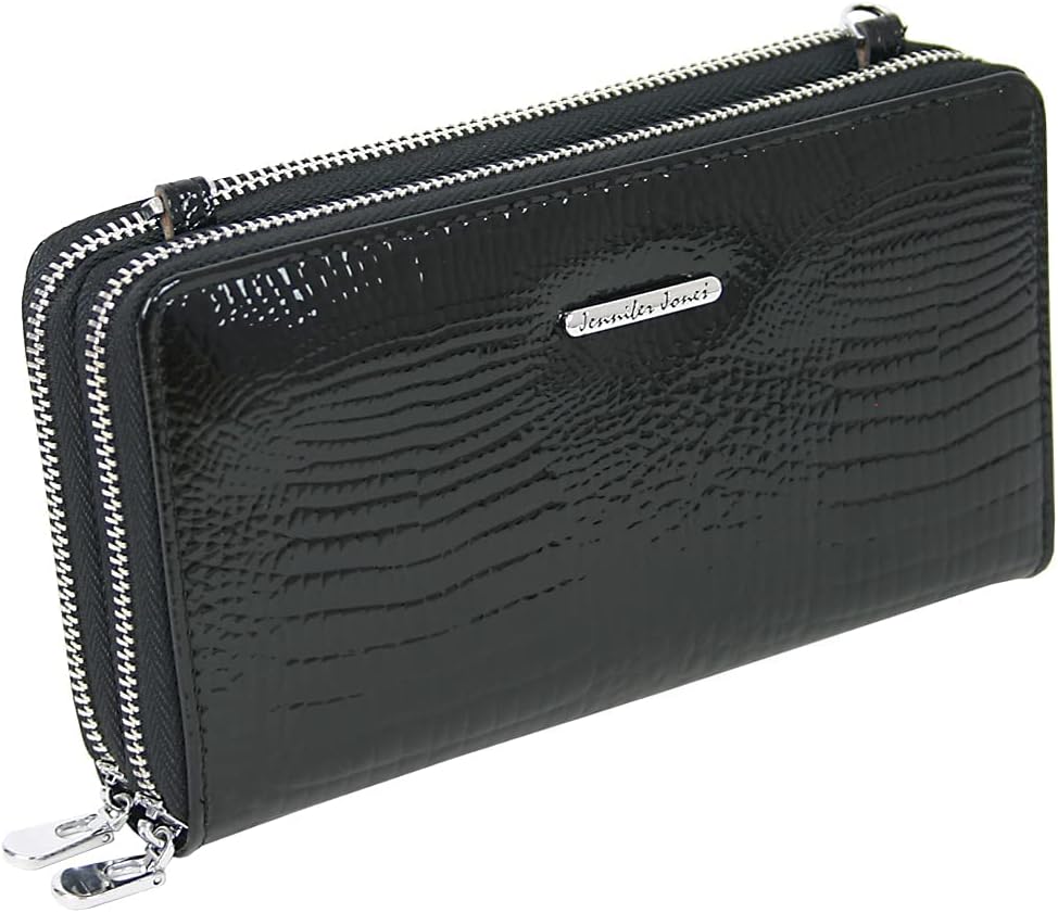Jennifer Jones - Echt Leder Handtasche mit Handyfach - 2in1 Handytasche & Geldbörse mit RFID-Schutz