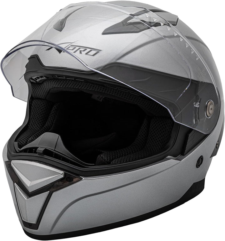Integralhelm Motorradhelm Rollerhelm Anti-Kratz-Visier Touring Sport 59-60 cm ( L) Silber, 59-60 cm