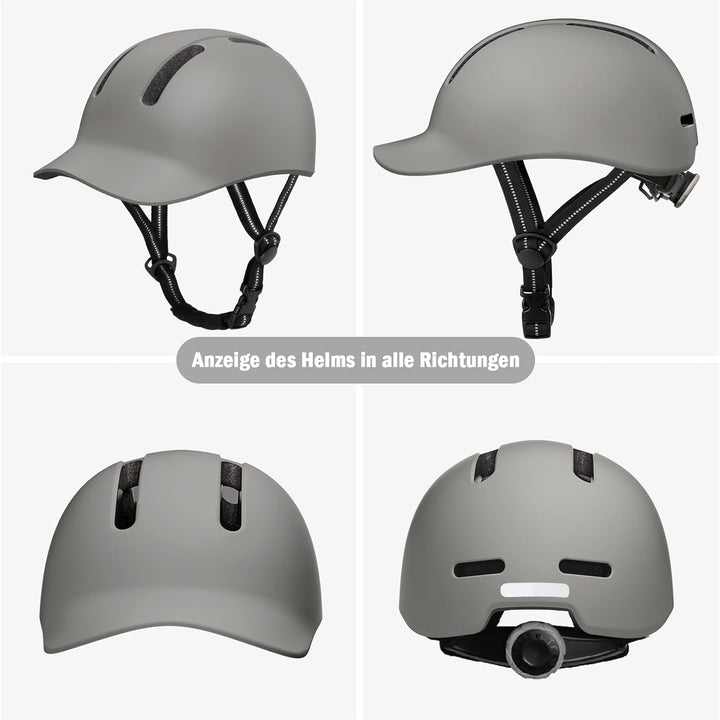 Shinmax Fahrradhelm für Damen und Herren, Einstellbarer Helm mit Visier & Sonnenschutz, Leicht & Bel