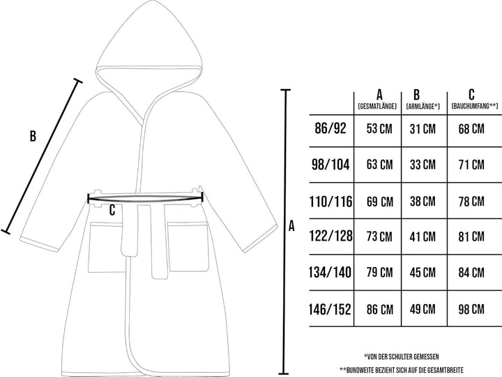 normani Kinder Bademantel auf 100% Bio-Baumwolle Badetuch für Jungen und Mädchen - Frottee Kapuzenba