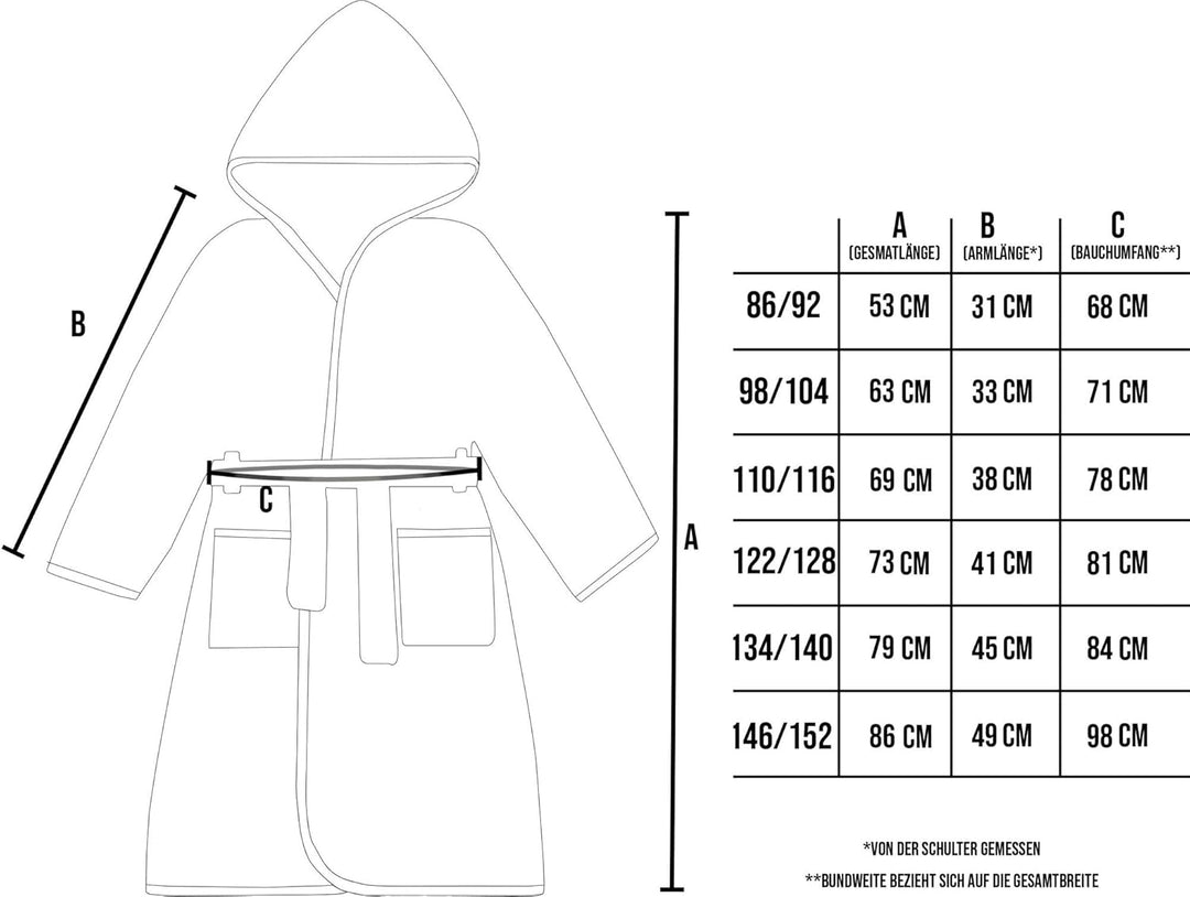 normani Kinder Bademantel auf 100% Bio-Baumwolle Badetuch für Jungen und Mädchen - Frottee Kapuzenba