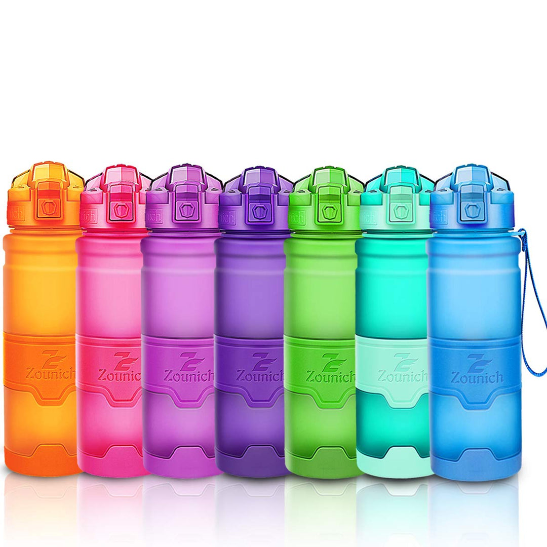 Zounich Trinkflasche 1L Sport BPA frei Auslaufsicher 700ml/500ml/400ml Wasserflasche Kunststoff Spor