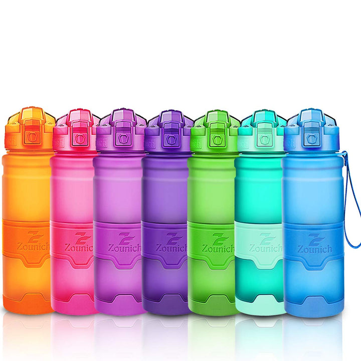 Zounich Trinkflasche 1L Sport BPA frei Auslaufsicher 700ml/500ml/400ml Wasserflasche Kunststoff Spor