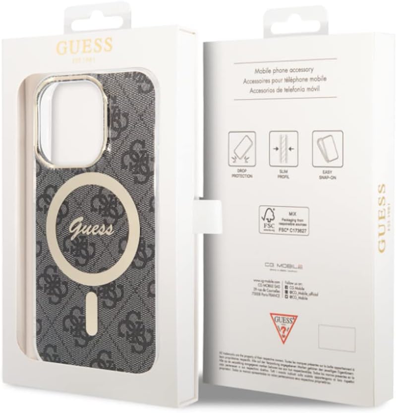 Guess 4G MagSafe Case for iPhone 14 Pro (6,1) Black - GUHMP14LH4STK