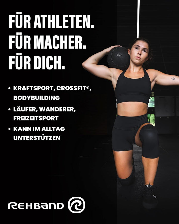 Rehband Kniebandage für Kraftsport &amp; Fitness - Kniebandage 7mm Neopren, flexibel &amp; rutschfest, Knee