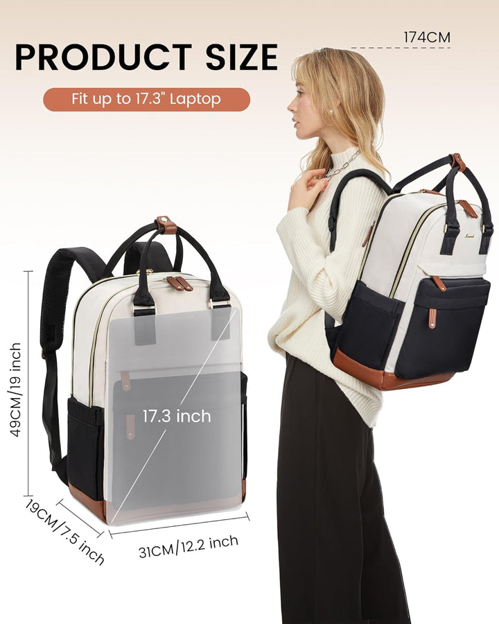 LOVEVOOK Rucksack Damen, 17 Zoll Laptop Reiserucksack Schulrucksack Wasserdicht Arbeitstasche Backpa