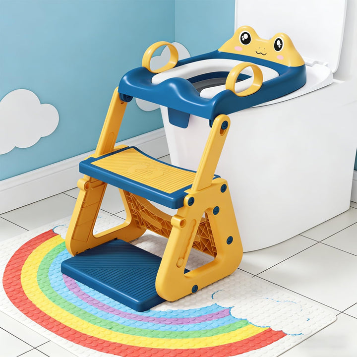 Toilettensitz Kinder mit Treppe,Stabil Kinder Toilettensitz mit Dreiecksstruktur,3 in 1 Toilettentra