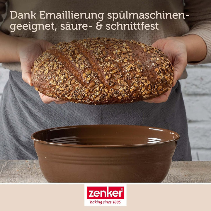 Zenker Brotbackform Dein Brot! – Emaille, kastanienbraun, 2000 ml, 265 x 165 x 92 mm, hitzebeständig