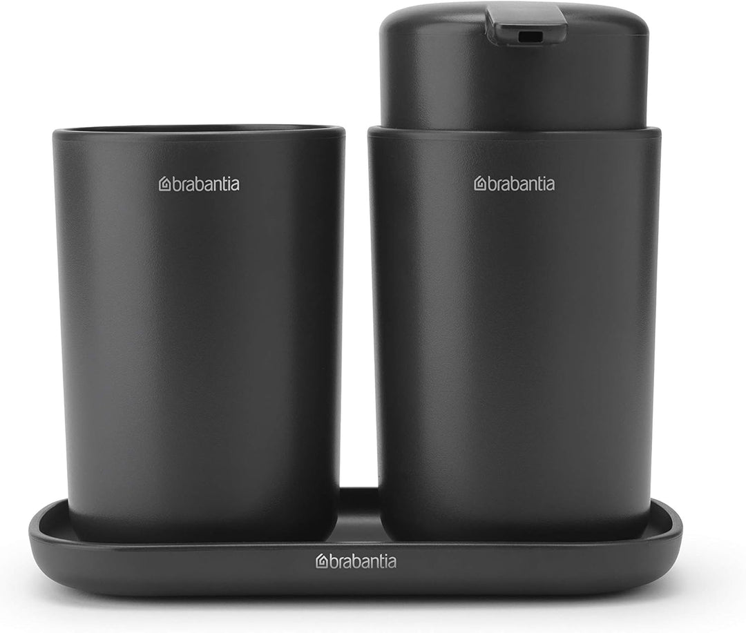 Brabantia Badezimmer-Set, Dunkelgrau, Set of 3 Dark Grey, Dark Grey