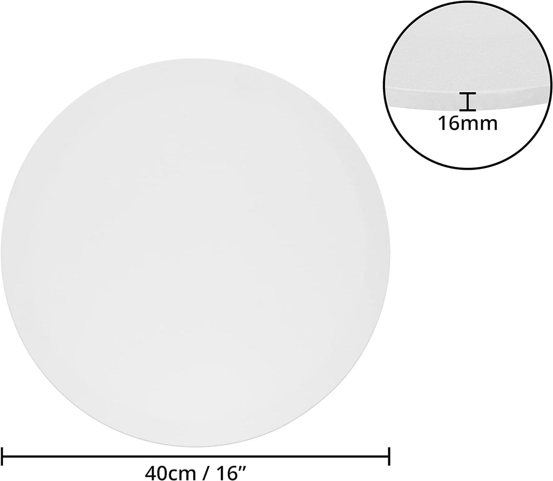 Belle Vous 3 Stk Blanko Leinwand Rund- 40cm Durchmesser - Vorbespannte Kreisrunde Leinwand Rahmen -