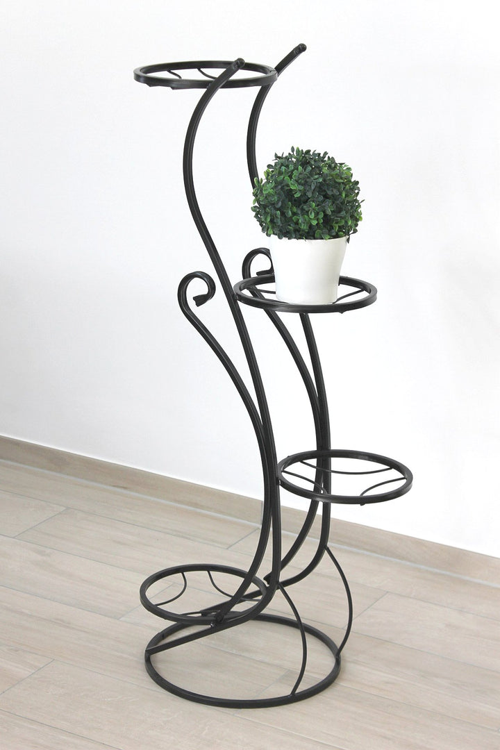 DanDiBo Blumentreppe Metall Schwarz 96 cm Blumenständer mit 4 Ablagen KW410 Blumensäule Pflanzensäul