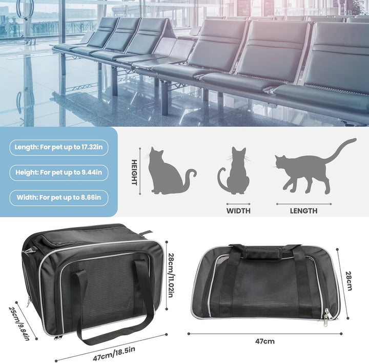 PETWIT katzentransportbox hundetransportbox faltbar grosse Haustiertasche für Katze und Kleine Hunde