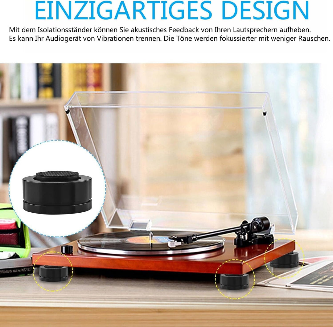 Tirstrup 4 Stück HiFi Lautsprecher Füsse 39x23mm Lautsprecher Halterung Fuss Einstellbare Isolation