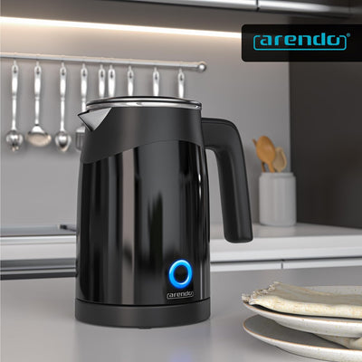 Arendo - 0,5l Edelstahl Wasserkocher mit Temperatureinstellung im Doppelwand-Design - 0,5l Wasser-Fü