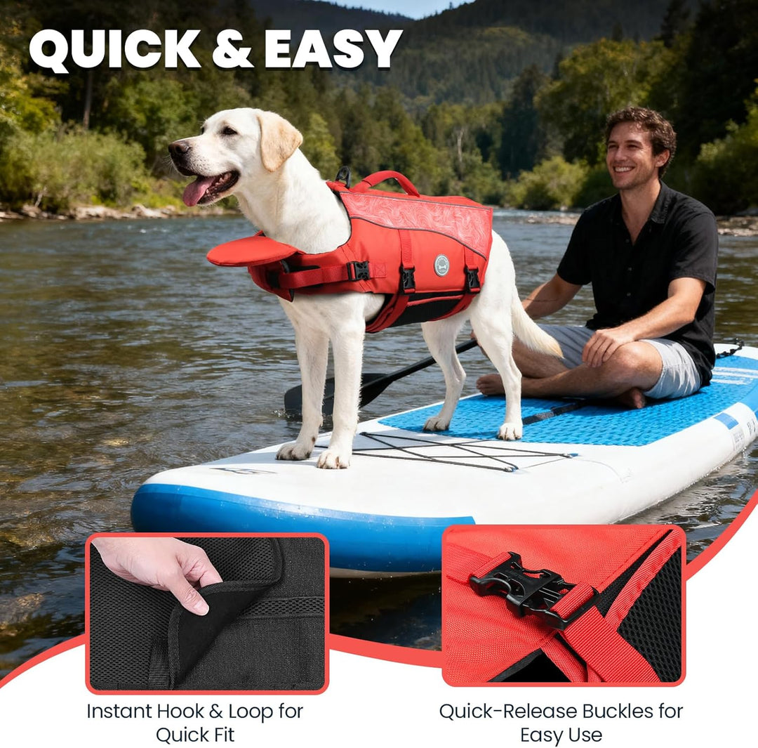 VIVAGLORY Front Float Schwimmweste Hund, Hundeschwimmweste für Bootfahren, Schwimmweste with Kopfstü