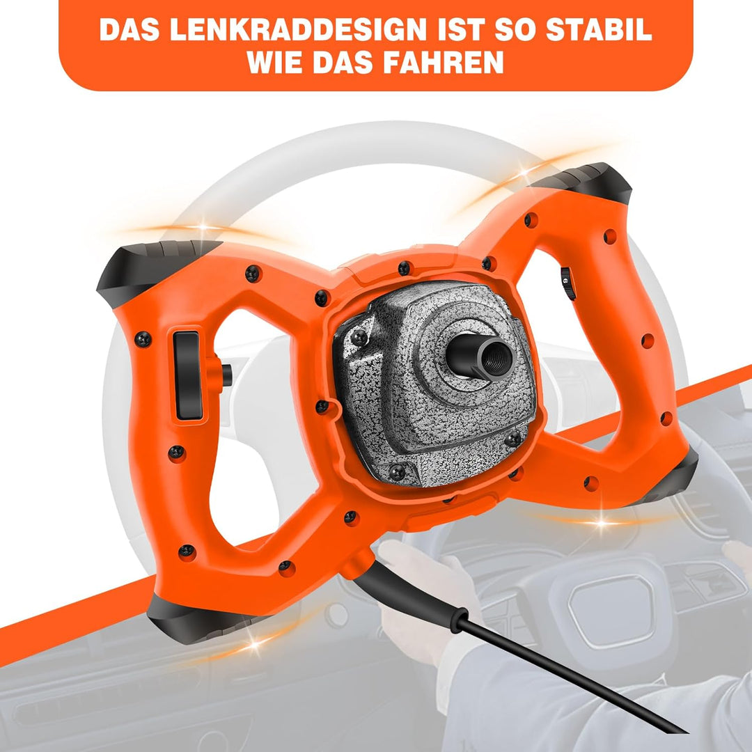 2600W Rührwerk Betonmischer Handrührwerk Mörtelrührer Farb-Mörtelrührer, 6-Gang-Getriebe 0-1700U/min