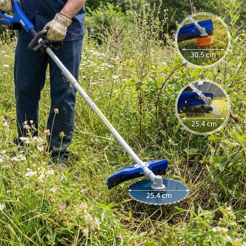 43cc Benzin Freischneider 3-in-1 Set, Motorsense Mit Rasentrimmer & Rasenkantenschneider, Leistungss