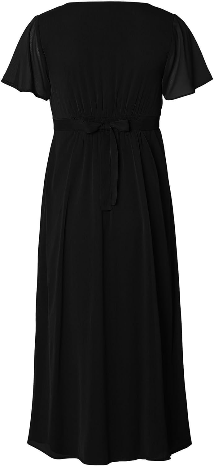 Noppies Damen Amelie Maxi Dress Ss Kleid, Black - P090