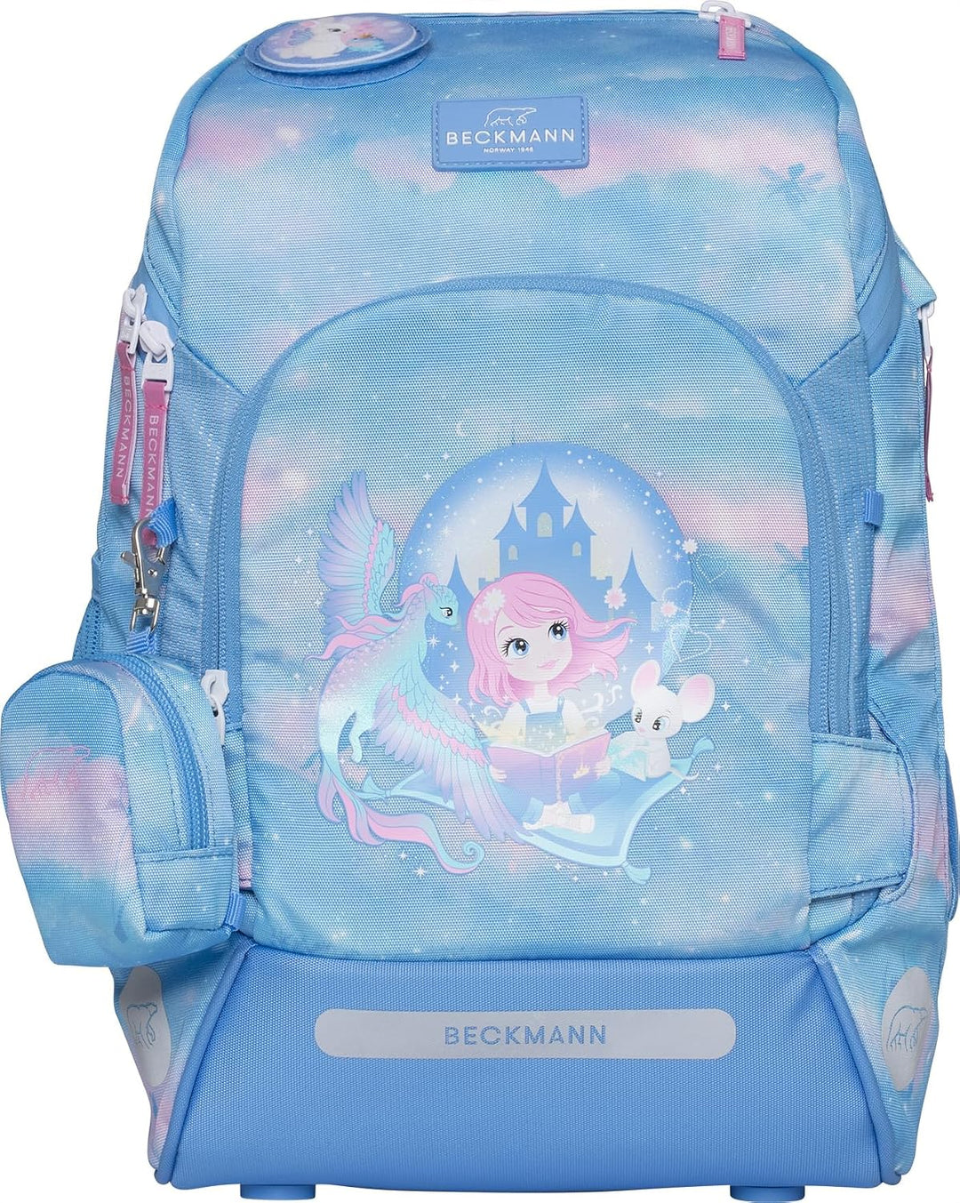 BECKMANN, Schulrucksack-Set Active Air FLX, 6-teilig, Grundschule, inkl. Regenüberzug, 22L Fairytale