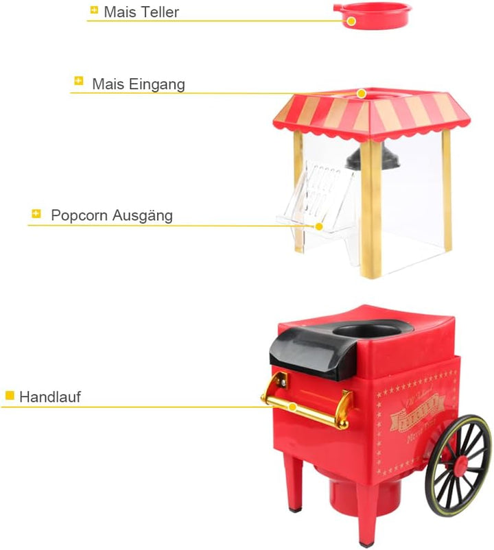 Popcornmaschinen, Classic Auto Popcorn Maschine, Popcorn Maker, Mini-Popcorn-Maschine, Haushaltspopc