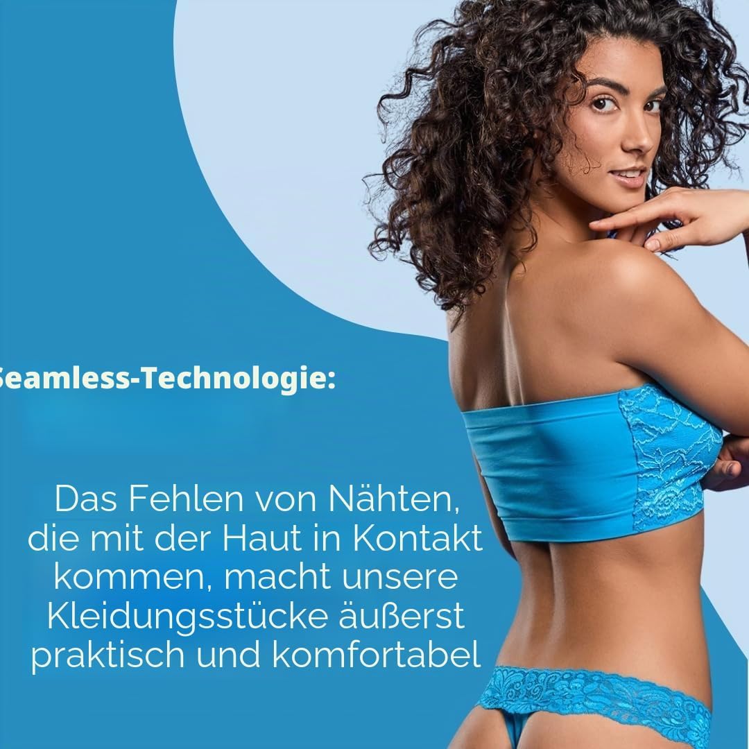 FOCENZA Bandeau Top Spitze Für Damen, Nahtlose Technologie, Einheitsgrösse für alle, Made in Italy E