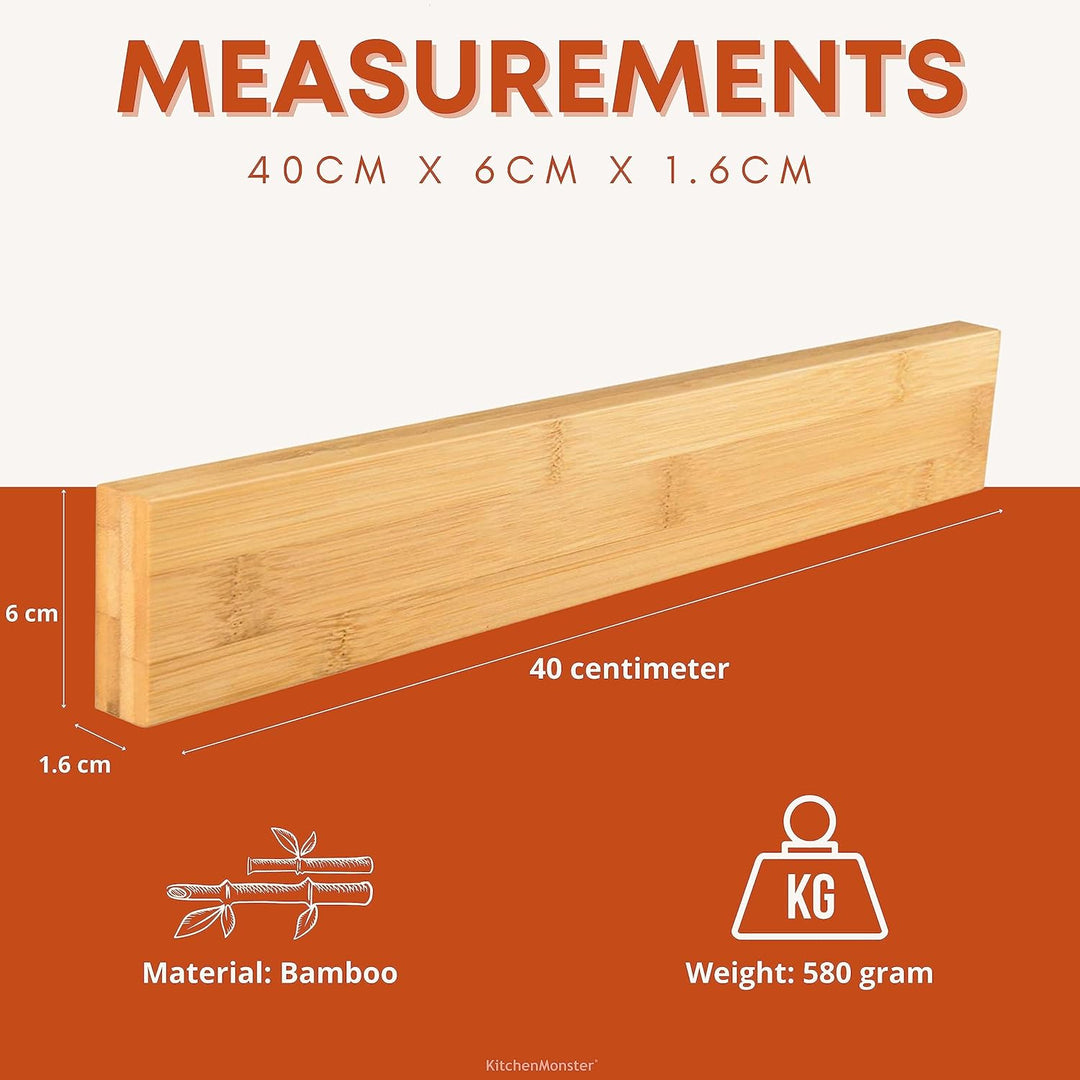 KitchenMonster® Magnetleiste Messer 40 cm - Messerhalter Magnetisch Inclusive Klebeband Tape (3M) un