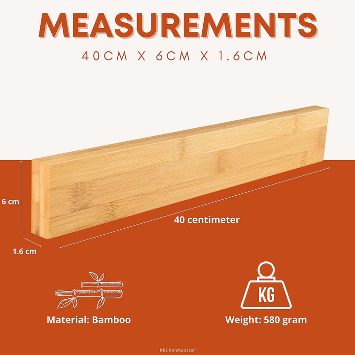 KitchenMonster® Magnetleiste Messer 40 cm - Messerhalter Magnetisch Inclusive Klebeband Tape (3M) un
