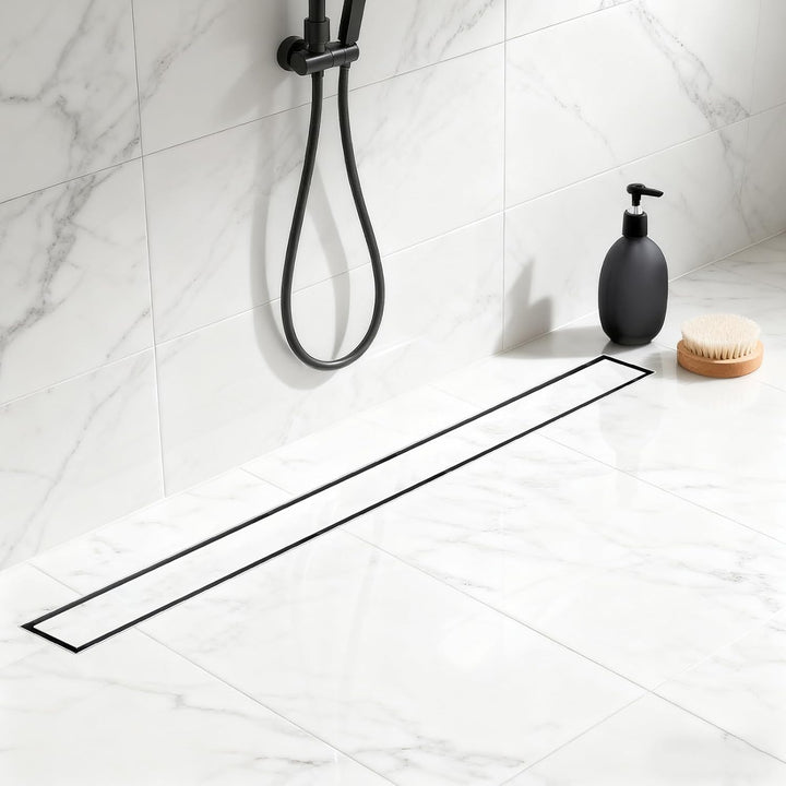 Duschrinne 80cm 304 Edelstahl Bodenablauf - 360° Siphon Befliesbar Duschablauf Extra Flach mit Geruc
