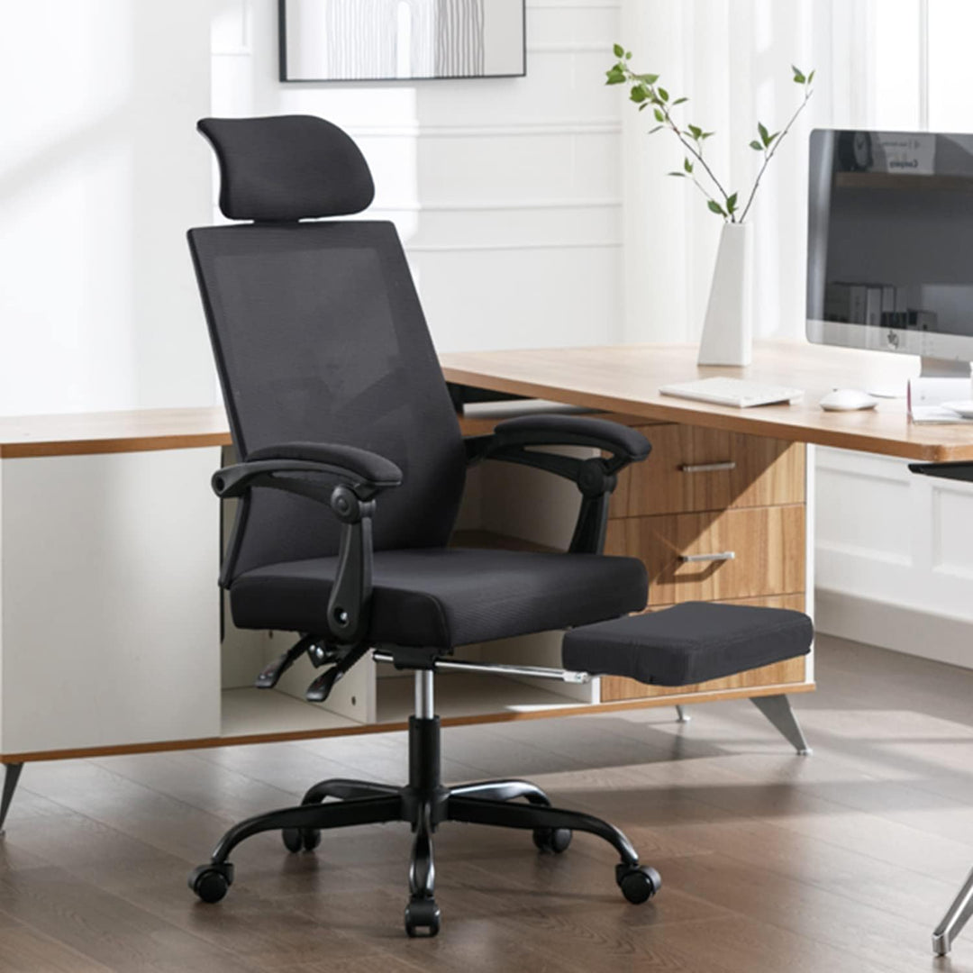 UEV Ergonomisch Bürostuhl aus Mesh, Schreibtischstuhl mit Fussstütze, Drehstuhl mit Verstellbarer Ko