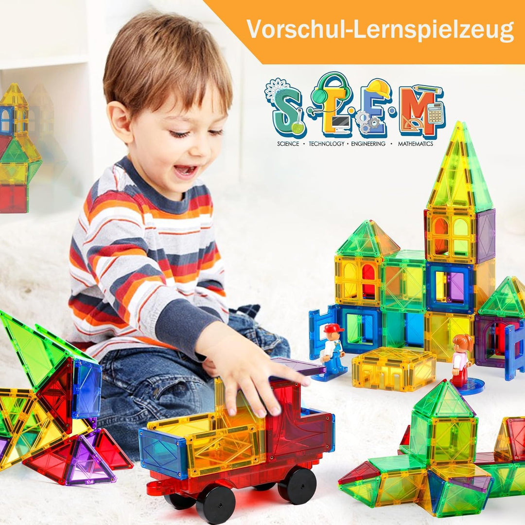 Magblock 120 Stück Magnetische Bausteine, Magnet Spielzeug Magnetspiele Kinderspielzeug Kinder für 3